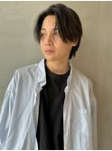 センターパートニュアンスパーマフェザーパーマ
