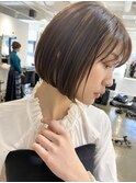 表参道酸性ストレートパーマ艶髪ショートベージュアッシュ40代