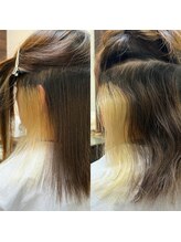 ヘアーチレッジ インネイト(hair chillage inNate)&nbsp;インナーブリーチへの縮毛矯正、カットなし