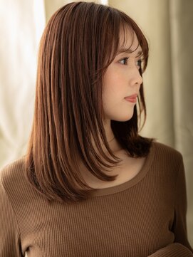 カバーヘア ブリス 志木南口駅前店(COVER HAIR bliss) ウォームブラウン艶感ストレート美髪レイヤーA6志木20代30代40代