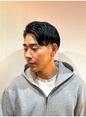 大人男性向け上品ショート/片流れイケメン七三分けヘア
