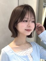 ロンドリメゾン 原宿(Lond re Maison.) ブリーチなし/髪質改善/スモーキーカラー/グレーブラウン/前髪