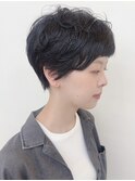 【morio原宿】ベリーショート 黒髪 パーマ ふわふわ 癖毛風