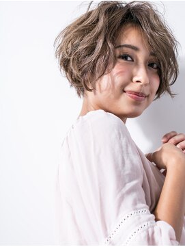 カバーヘア ブリス 上尾西口店(COVER HAIR bliss) オリーブアッシュxウルフパーマひし形ショートv上尾10代20代30代