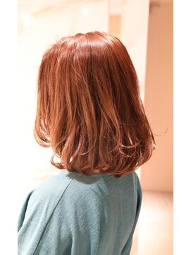キャリ(CALI) オレンジブラウン×ミディボブ　CALI・田町・三田・美容室・平林