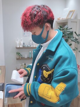 モリオフロムロンドン 松戸店(Morio from London) [ 松戸 岩口】赤メッシュツイスパマッシュショート