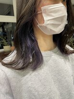 アース 高崎店(HAIR & MAKE EARTH)&nbsp;インナーパープルアッシュカラーくびれミディ