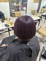 アジールヘア 所沢プロペ通り店(agir hair)&nbsp;ラベンダーパープルワンレンボブ小顔カットケアブリーチ所沢韓国