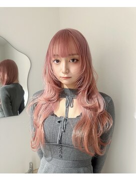 モニカ 栄店(MONIQA) ロングウルフ×ペールピンク