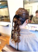 ロープ編み下ろしヘア