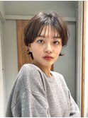 シースルーバングの大人ショートウルフ青山表参道