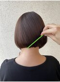 ナチュラルな内巻きボブ×透明感ベージュ◎