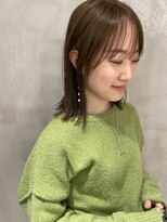 ハー(her)&nbsp;切りっぱなしボブ×オリーブグレージュ｜her都立大学