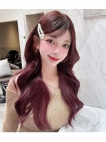 ロンド レア 天神大名店(Lond Le’a)&nbsp;ホワイトブロンド/外ハネボブ/美髪/ワイドバング/ブルーブラック