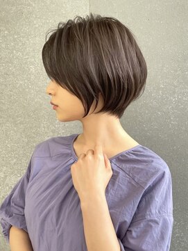 ロンドブルーム 天神大名店(Lond Bloom) イメチェンショート外ハネボブミディアムヘア暗めカラー