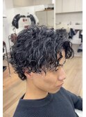波巻きパーマメンズツイストスパイラルパーマツーブロック