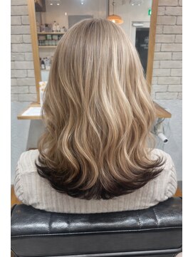 イチパーセント 横浜(1%) 着物ヘア/ダークアッシュ/ミディアムレイヤーカット/横浜