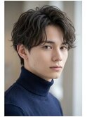 流行 モテ髪 イケメン 束感 ナチュラルルーズセンター分け