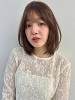 ヴェイン 渋谷(vain)&nbsp;ミディアムレイヤー 薄め前髪 ブラウンベージュ
