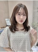 ミルクティーブロンド/ワンホンレイヤー/ニュアンスウルフ