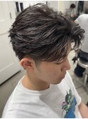 天神メンズパーマフェザーパーマシャドウパーマセンターパート