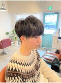 マッシュショートニュアンスパーマモテ髪束感ツーブロック流行