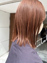 インビテーション(invitation) オレンジブラウン・オレンジベージュ・ブリーチ・切りっぱなし