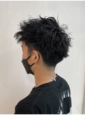 20代30代メンズスパイラルパーマワイルドオシャレ感