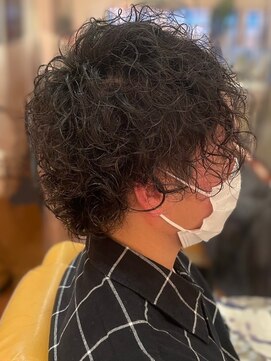 スカイ 亀戸店 (sky) ハイライト/マッシュパーマ/アッシュブラック<理容室>[亀戸]