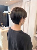 福山美容室Caary 丸みくびれショート襟足スッキリ濡れ髪20代30代