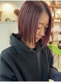 【Barouche/中島綾子】 カシスカラー ボブ 堀江