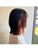 切りっぱなしボブ/インナーカラー