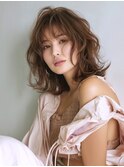 ☆ホワイトグレージュミニウルフデジタルパーマチェリーブラウン