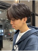 毛流れセンターパートニュアンスパーマカルマヘアメンズパーマ