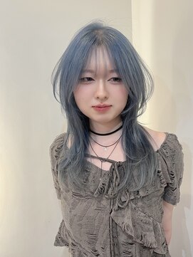 ロンド アンブル 四条烏丸(Lond ambre) ハッシュカット/ハイトーン/韓国/水色