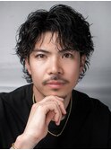 波巻きツイストスパイラルサーフカール刈り上げセンターパート