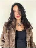 20代大人美人艶髪ブリーチなし透明感ダークトーンロングレイヤー