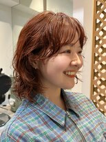 スー(suu) レイヤーパーマ暖色カラーミディアムレイヤー20代30代40代