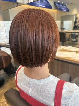 アコーズ ヘア トクシゲ(accord s hair Tokushige) ぷつっとボブ/ボブヘア/オレンジカラー
