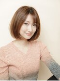 グレージュカラー/シルキーベージュ/斜めバング/銀座/髪質改善