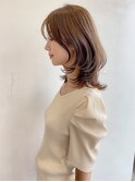 大人カジュアルウルフレイヤーくびれミディアム
