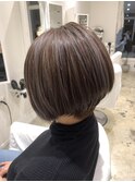 【つくば】大人ショートボブ×白髪ぼかしハイライト