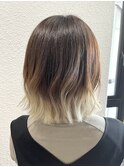 切りっぱなしボブ×裾カラー◎ホワイトベージュ【町田/町田駅】