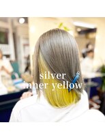 ヘアースタジオ ハーフバック 高尾店(HAIR STUDIO HALF BACKS×１/2) silver inneryellow