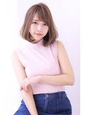 ことりベージュローライト大人かわいい小顔スリークボブ大人ボブ