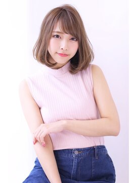 オーロ 緑地公園店(ORO) ことりベージュローライト大人かわいい小顔スリークボブ大人ボブ