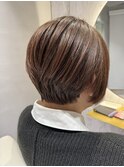 明るい白髪染め×大人ショート