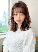 おすましカール大人ミディブラウンベージュ20代30代40代高田馬場