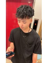 銀座マツナガ 神田店&nbsp;ツイストスパイラルマッシュ無造作ショートメンズパーマゆるふわ