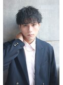 無造作マッシュ黒髪ブルーブラック大人カジュアル